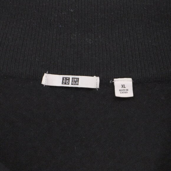 UNIQLO Men's 100% Cashmere Quarter Zip Mock Neck Sweater Black Size XL - Picture 5 of 6